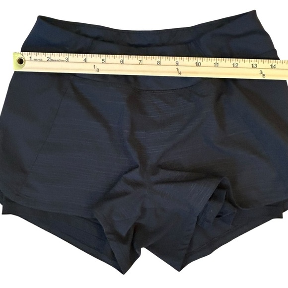 Layers Size XS Black Athletic Pull On Shorts with Built in Biker Shorts - Picture 5 of 7